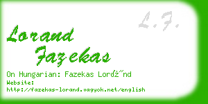 lorand fazekas business card